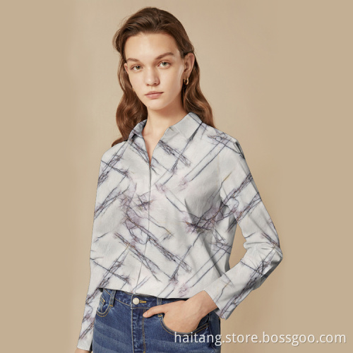 Marbling Print Design Man Shirt Fabric Occupational Apparel